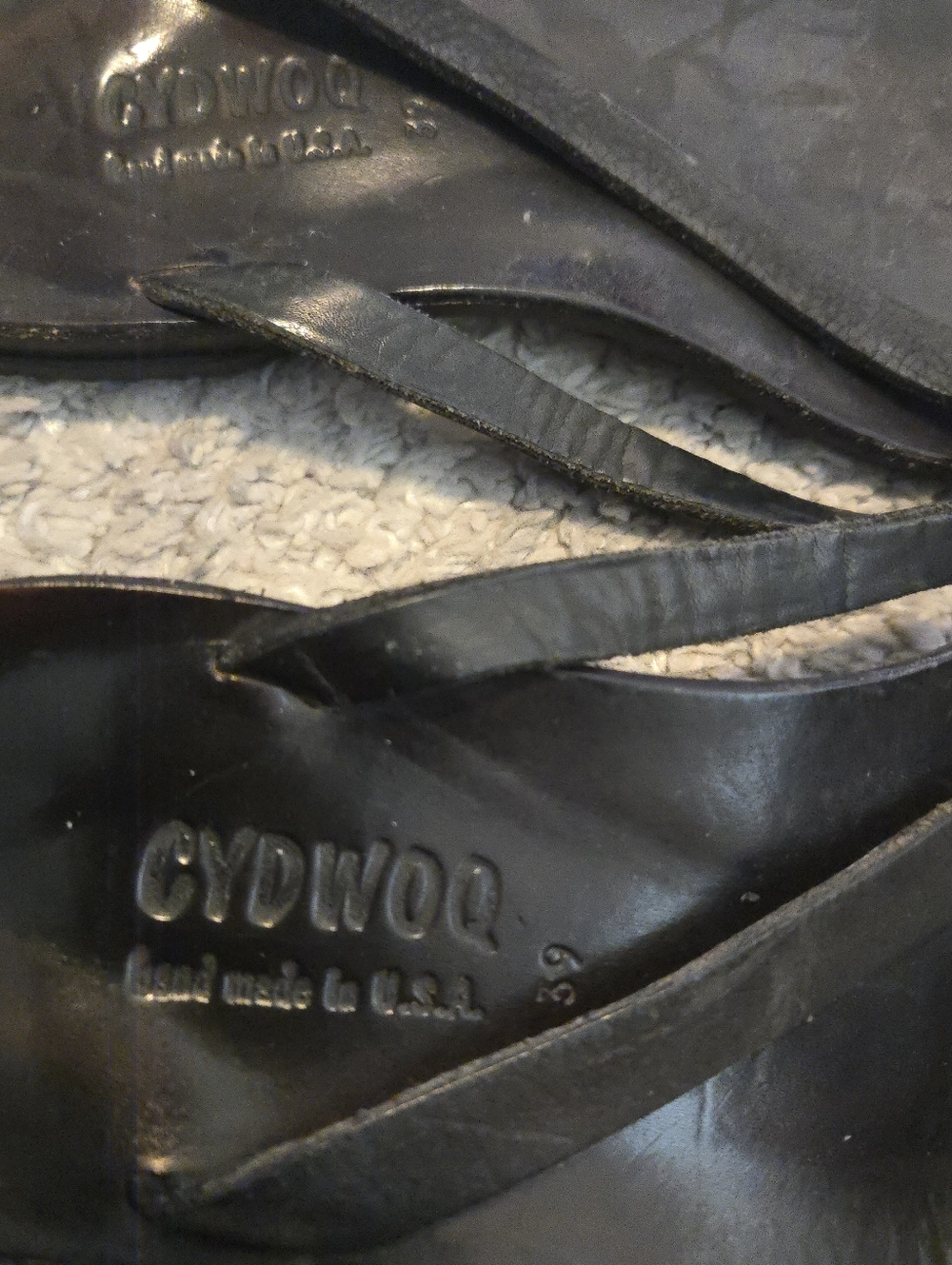 Cydwoq Black Leather Strap Bare Open Toe Minimalist Sandals Size 39 - Picture 3 of 8